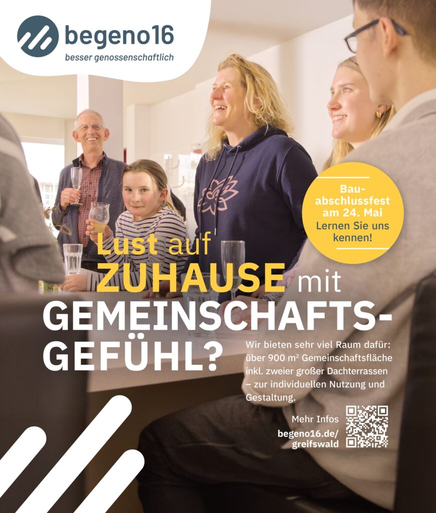 Zuhause mit Wohnung in Greifswald für Familien, Wohngruppen, Senioren